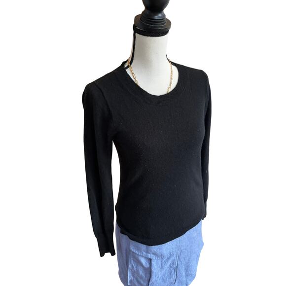 J.Crew 100% Cashmere Crewneck Sweater Black Women’s XS - Picture 2 of 5